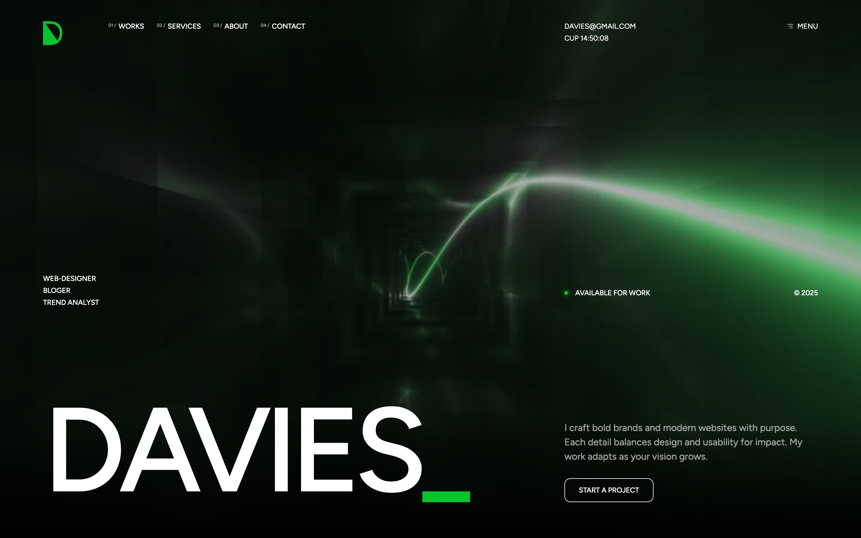 Davies - Personal Portfolio HTML Template