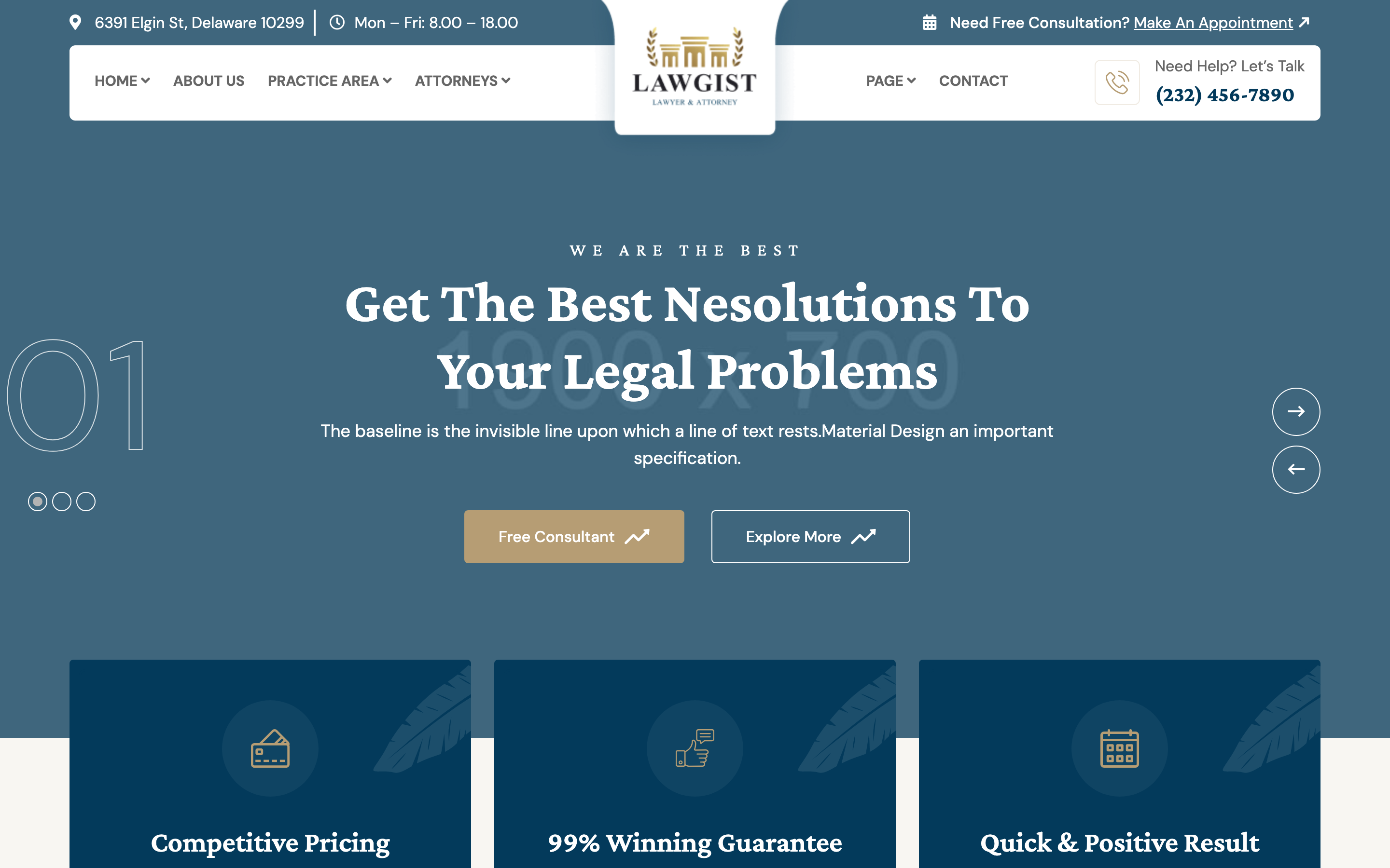 Lawgist – Attorney & Lawyers HTML Template